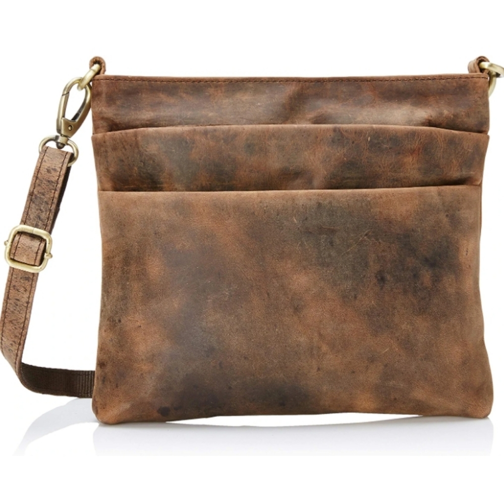 Brown Leather Crossbody Bag - Casual Everyday Shoulder Bag
